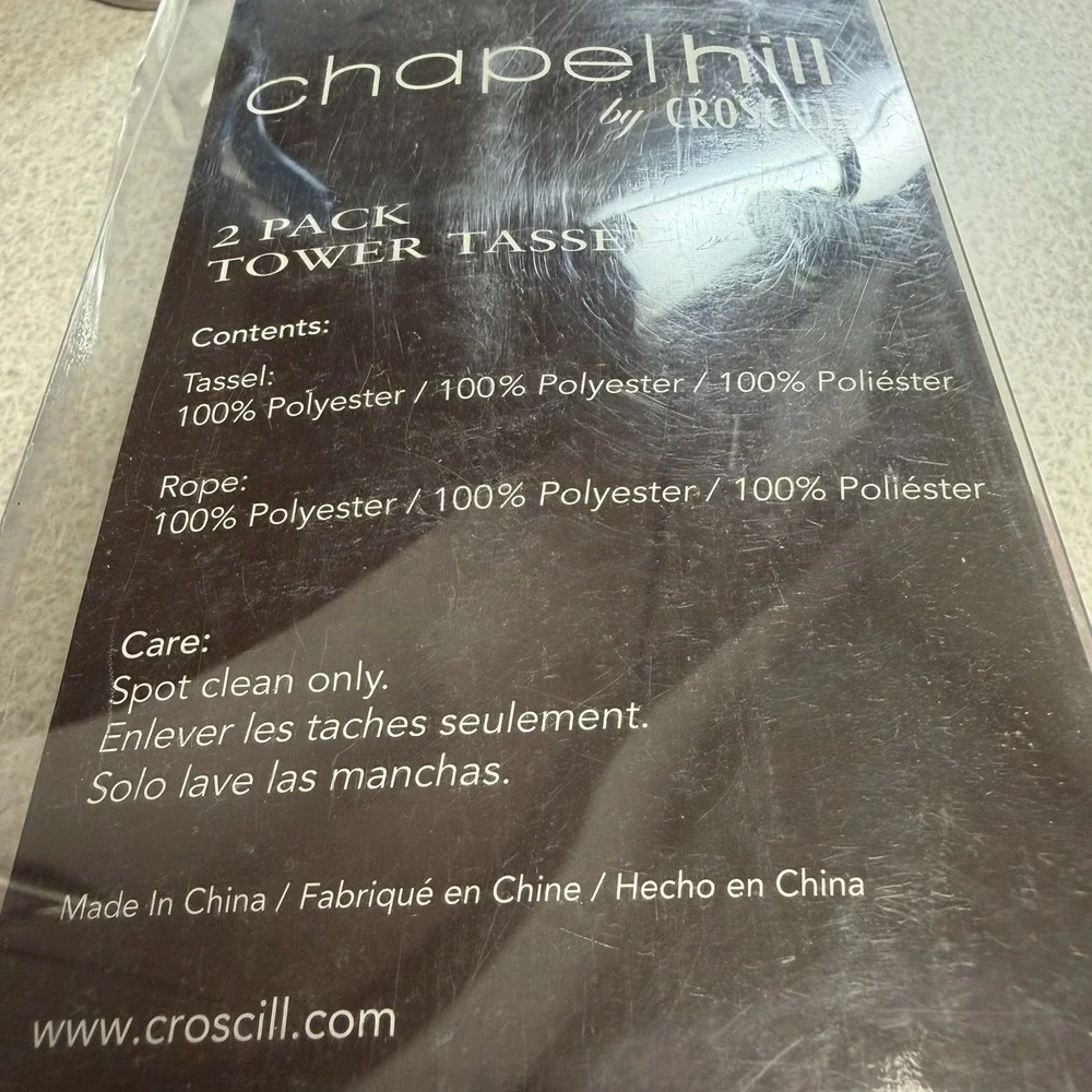 Croscill Chapel Hill Tower Tassels Curtain Tiebacks Set of 2 Garnent Rhinestones